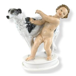 Rosenthal - Nourrisson Avec Chien - Allemagne 1930s